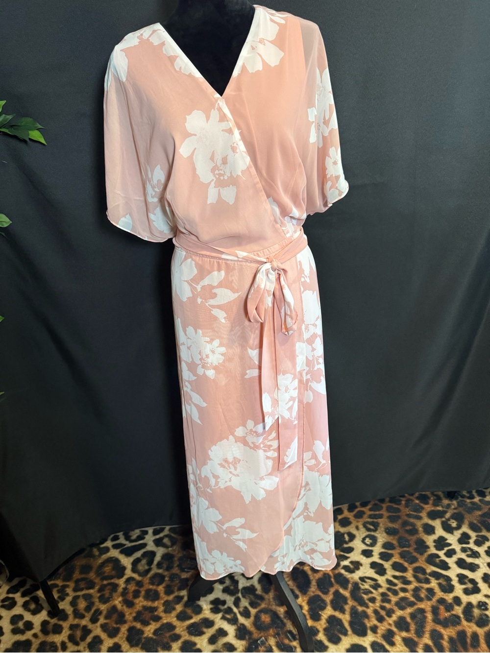 NWT Lane Bryant Sheer Floral Wrap Maxi Dress